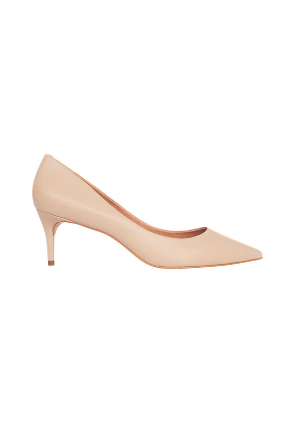 Tenate Pumps Damen Leder Beige - Blockabsatz 6 cm