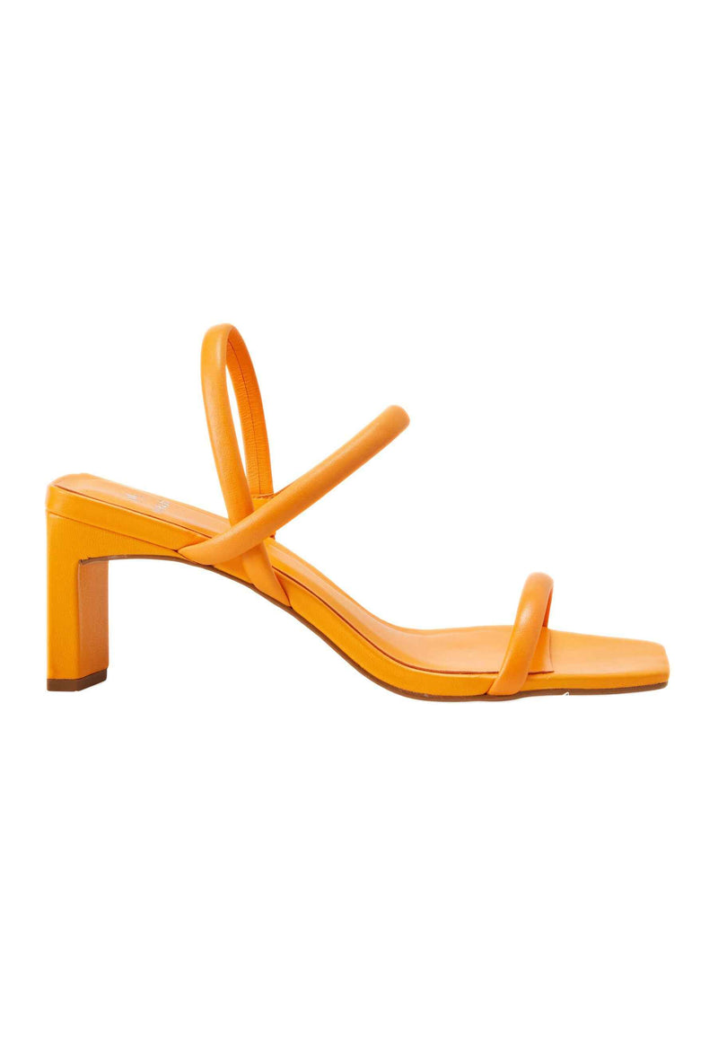 Palmito Sandaletten Damen Ziegenleder Orange - Blockabsatz 6,5 cm