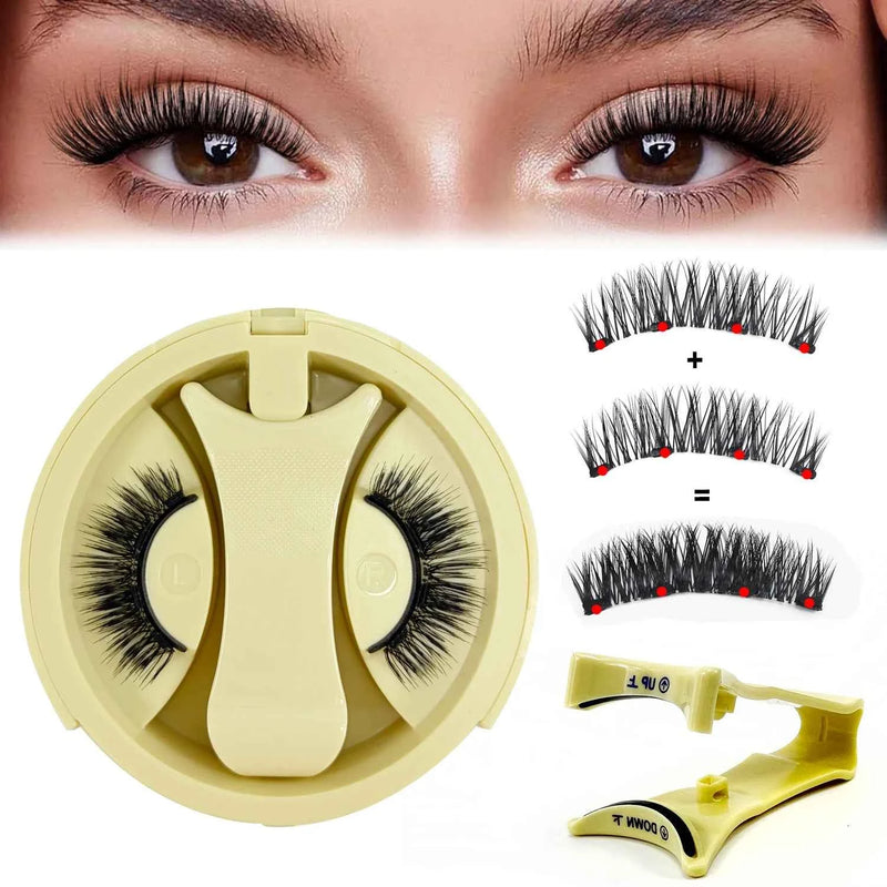 No-Glue Magnetic False Eyelashes | Natural Fluffy Reusable Lashes with Applicator & Storage Case | ZENVRA