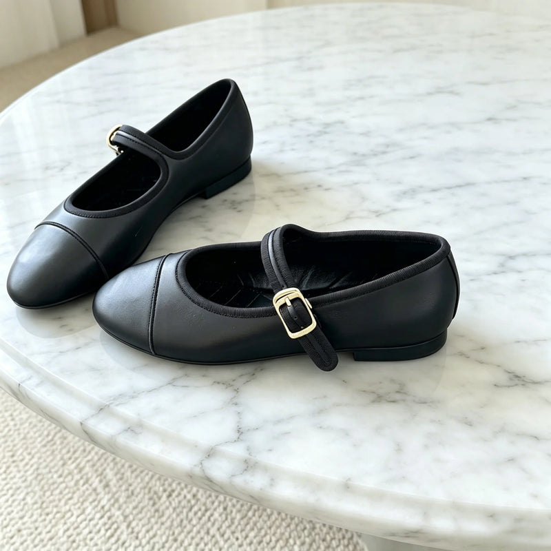 Luxury Brand Women's Shoes Mary Janes Ballet Flats Casual Shoes Minimalist Versatile Elegant High-quality Genuine Leather Upper