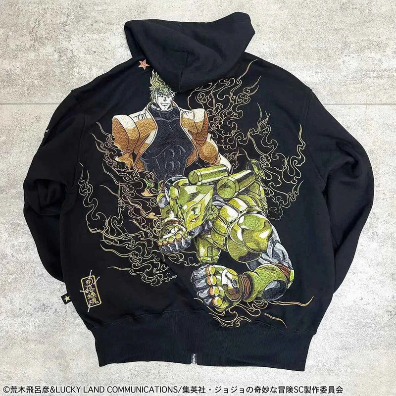 Y2k Dio The World Hoodies Women Full Embroidery Anime Hoodie Harajuku Streetwear Sweatshirt Jojo Bizarre Adventure Men Clothing