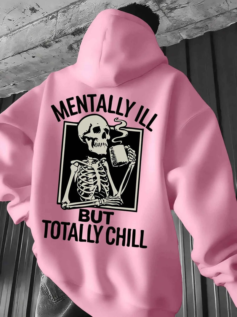 Men's Fashion Print Hoodie Sweatshirt Printed Pattern Kangaroo Pocket Printed Design Casual Hoodie Trendy Men's Hoodie