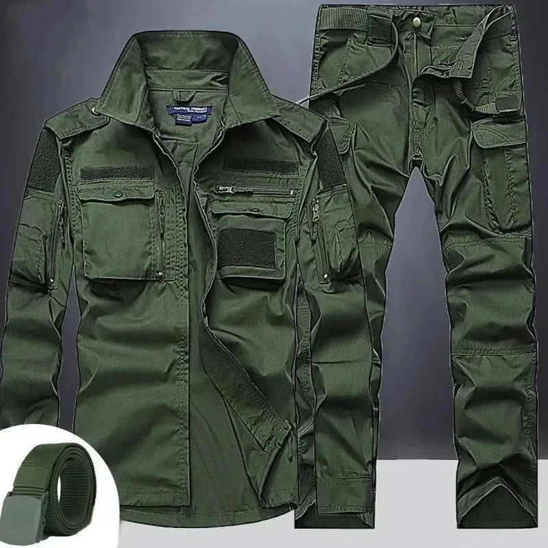 2026Spring and Summer Men's Tactical Set Outdoor Breathable Multi Pocket Combat Training Suit Is Also Suitable for Casual Sports