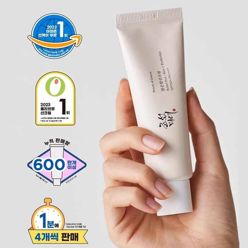 SPF50+ Korean Rice & Probiotic Sunscreen | Lightweight UV Protection & Hydrating Facial Cream | ZENVRA