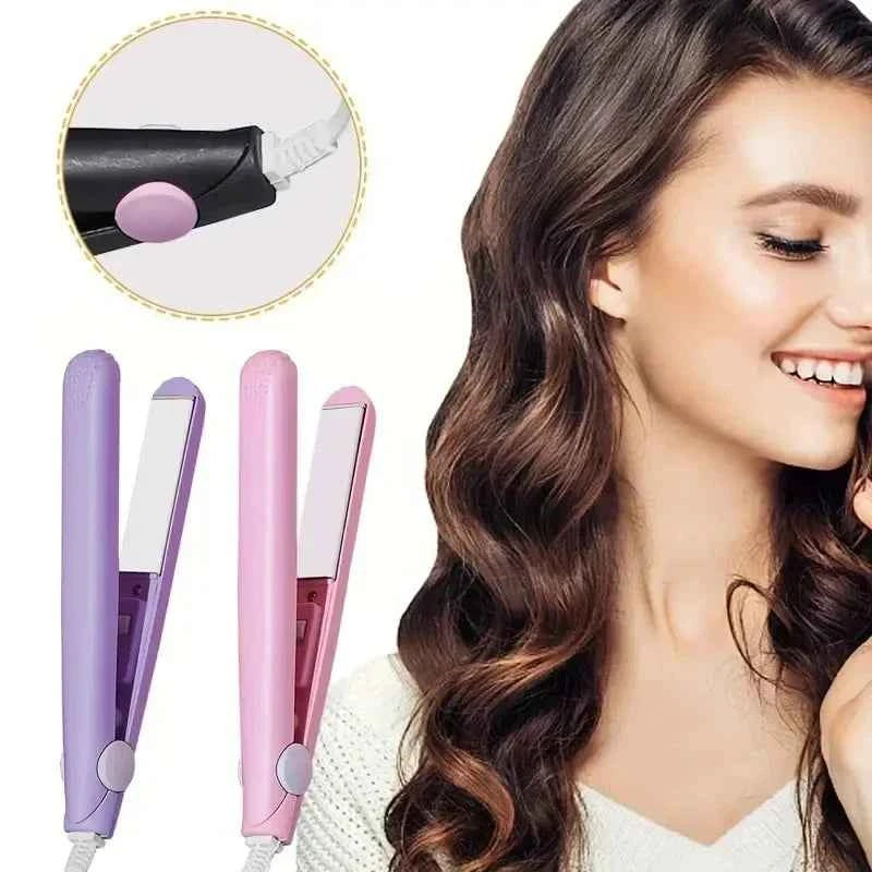 Mini Hair Straightener & Curler | Fast-Heating Ceramic Styling Iron for Bangs & Travel | ZENVRA