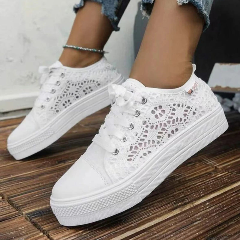 Zenvra CloudStep Canvas Sneakers – Lightweight Cutout Design