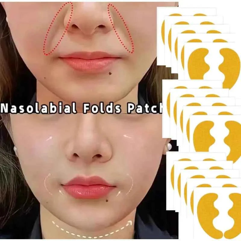 Collagen & Hyaluronic Acid Nasolabial Fold Patches | Hydrating Anti-Wrinkle Firming Face Mask | ZENVRA