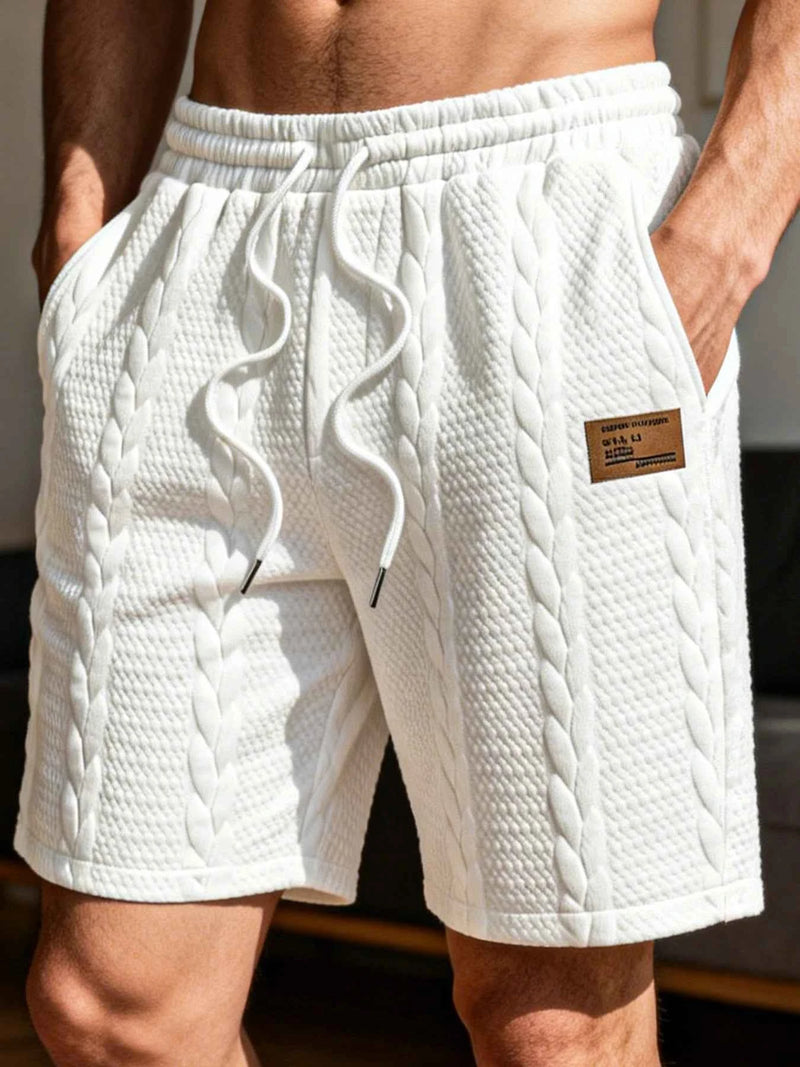 ZENVRA Men's Casual Drawstring Shorts | Breathable 5-Inch Summer Comfort Shorts | White