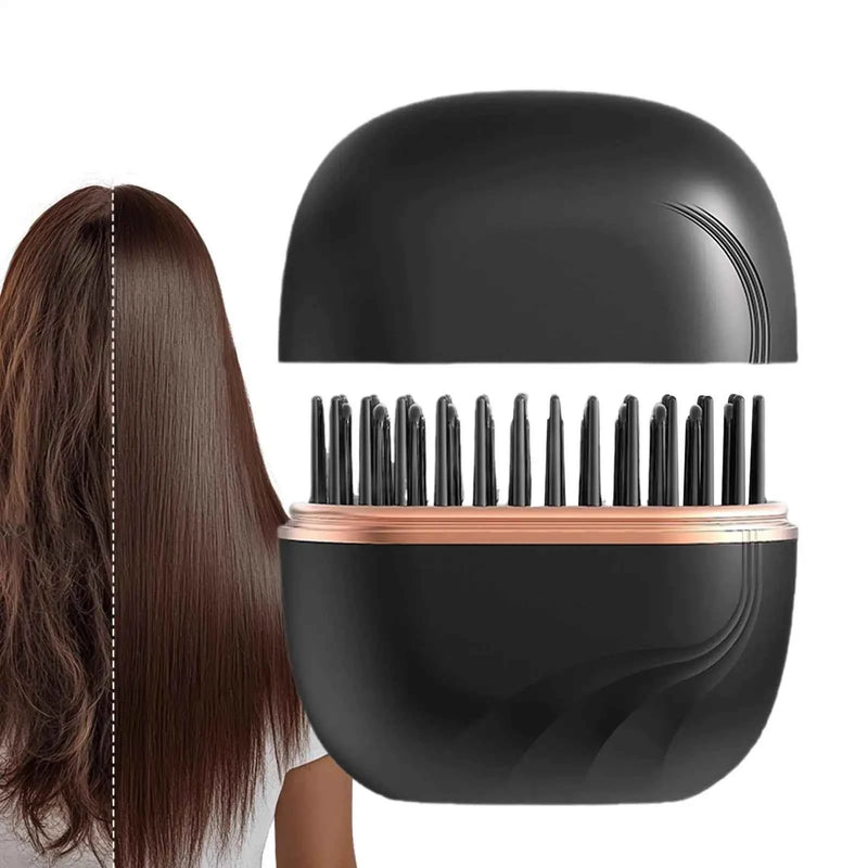 Mini Cordless Hair Straightener Brush | USB Rechargeable Portable Anti-Scald Styling Comb | ZENVRA