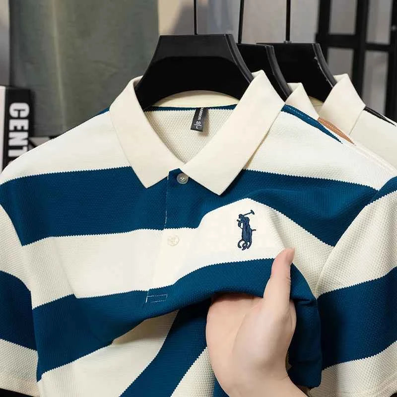 Zenvra™ Contrast Stripe Polo Shirt