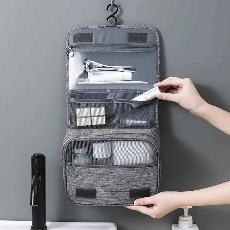 Foldable Hanging Toiletry Bag Organizer | Travel Makeup & Cosmetic Storage with Dry & Wet Separation | ZENVRA