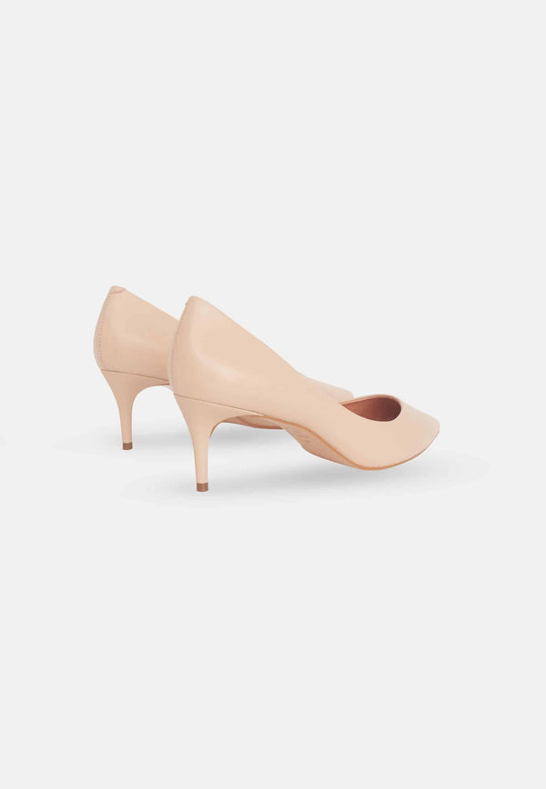 Tenate Pumps Damen Leder Beige - Blockabsatz 6 cm